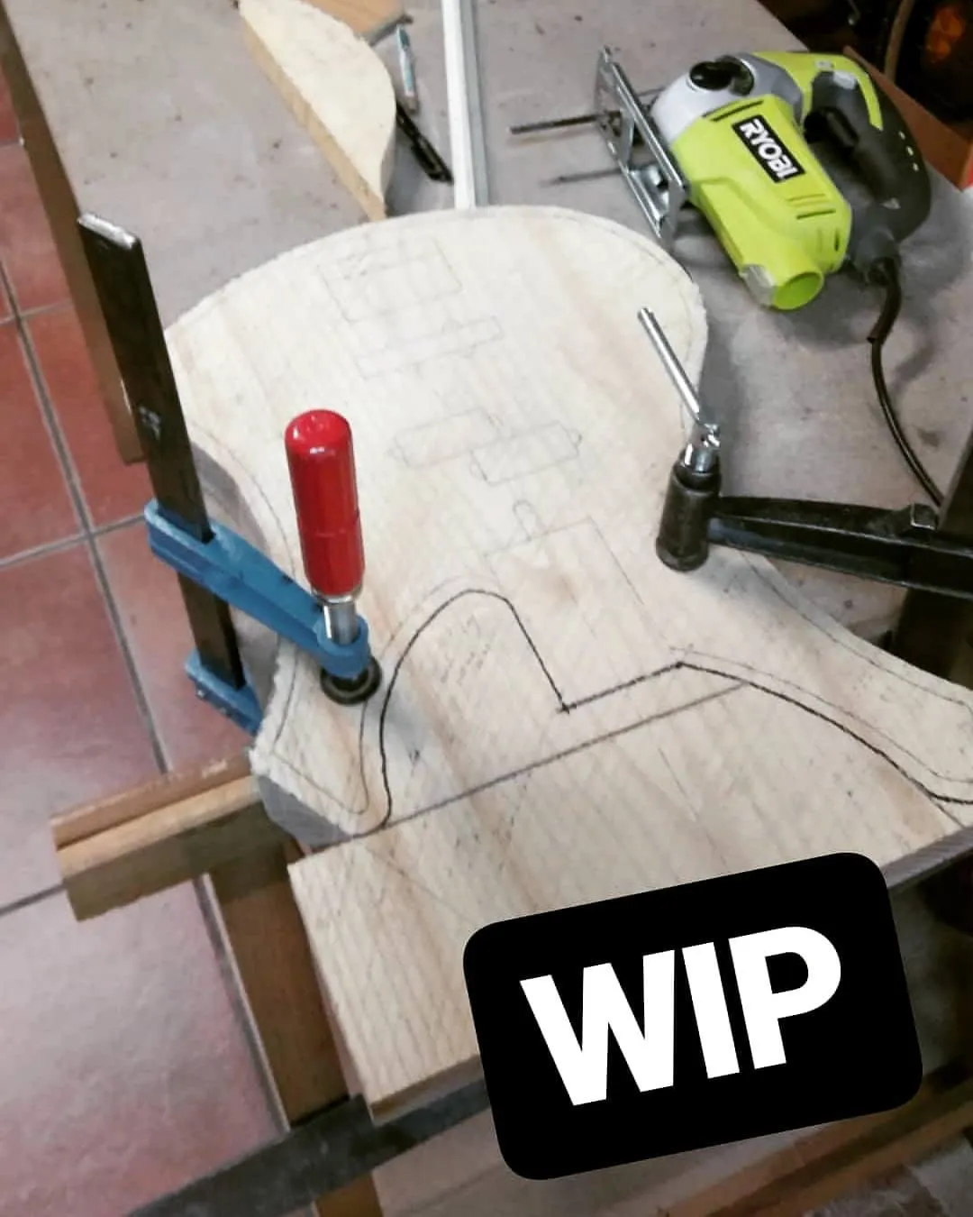 The body being cut out with a jigsaw